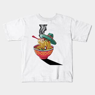 Mexican style ramen noodles bowl for Mexico lovers Kids T-Shirt